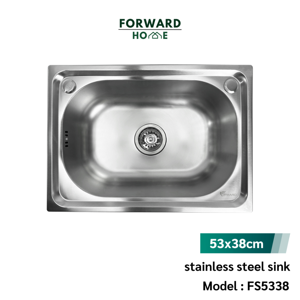 Forward ซิงค์ล้างจาน อ่างล้างจาน วัสดุสแตนเลส 1หลุม ขนาด53x38ซม. stainless steel sink รุ่น FS5338