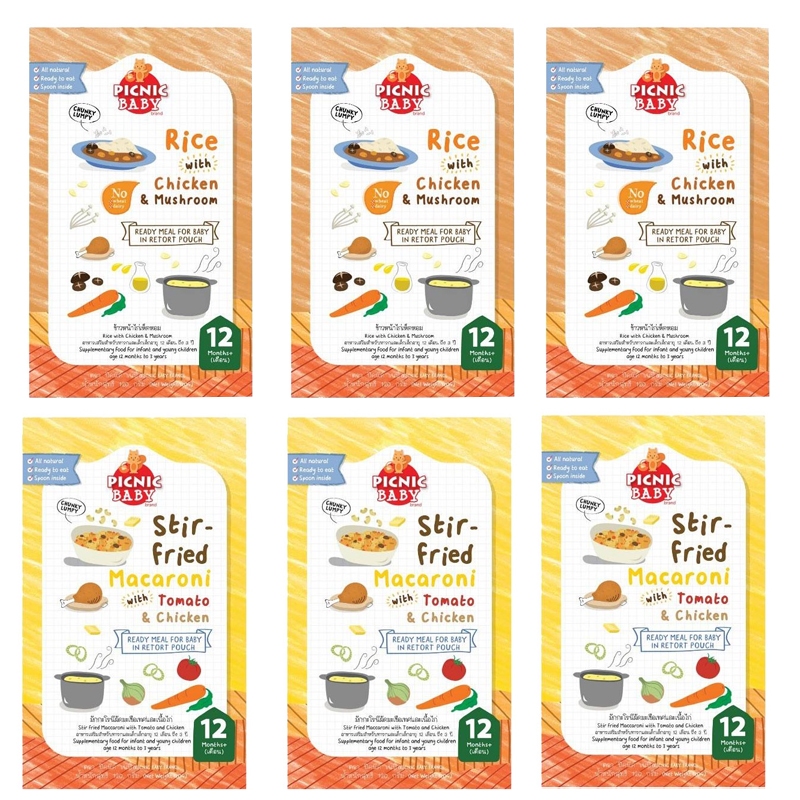 Picnic Baby สูตร 12เดือน คละ2รสชาติ  x 6 กล่อง