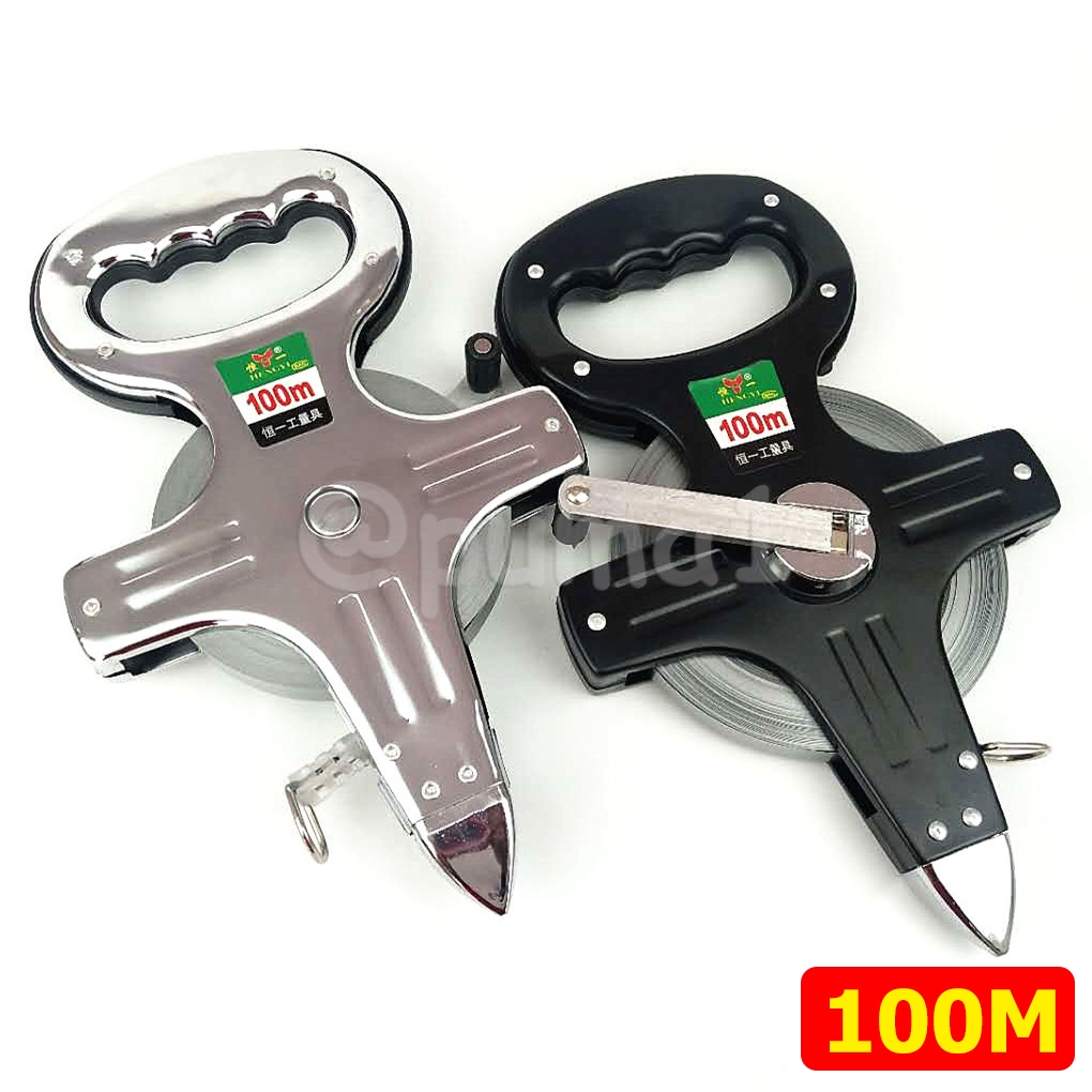 สายวัดระยะโครงสแตนเลส 100 เมตร สายวัดความยาวตัวเลข STEEL