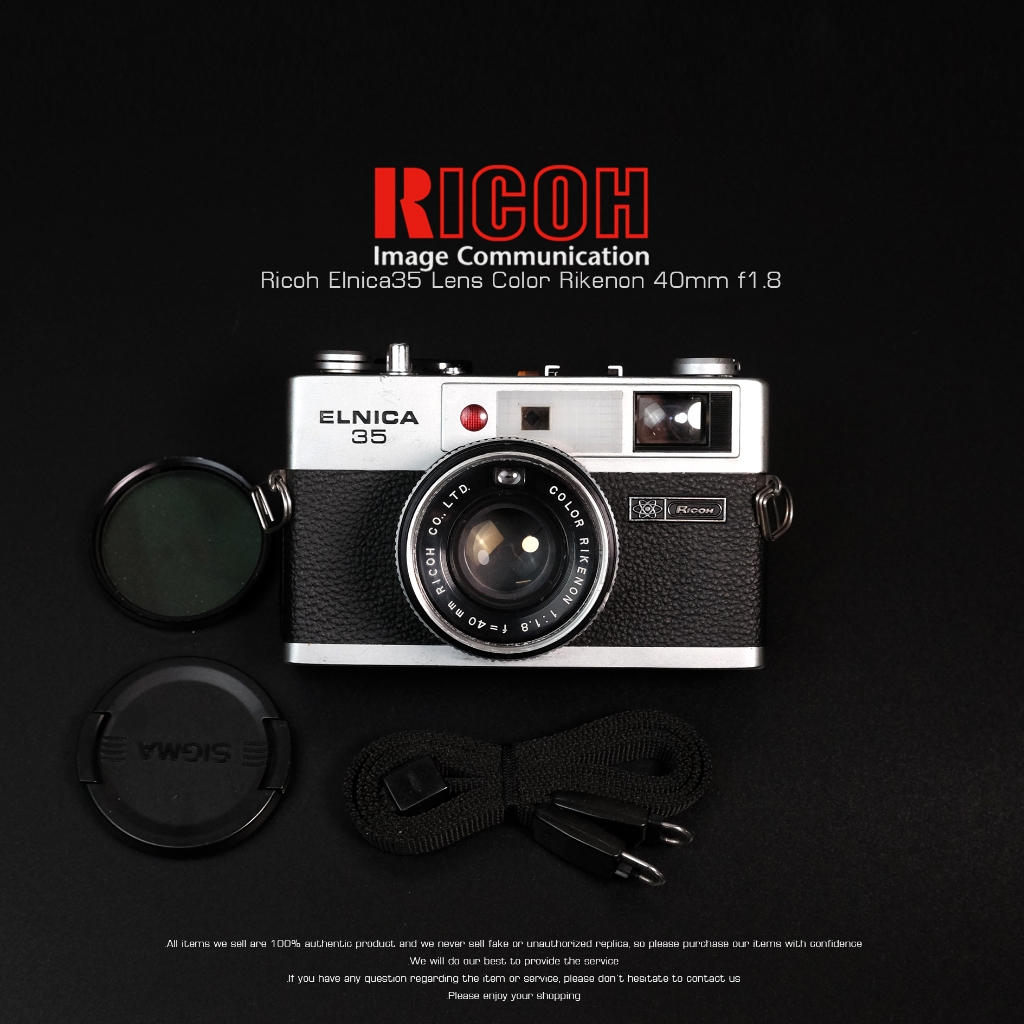 กล้องฟิล์ม ✔ Ricoh Elnica 35 Silver 40mm f/1.8 Rangefinder 35mm