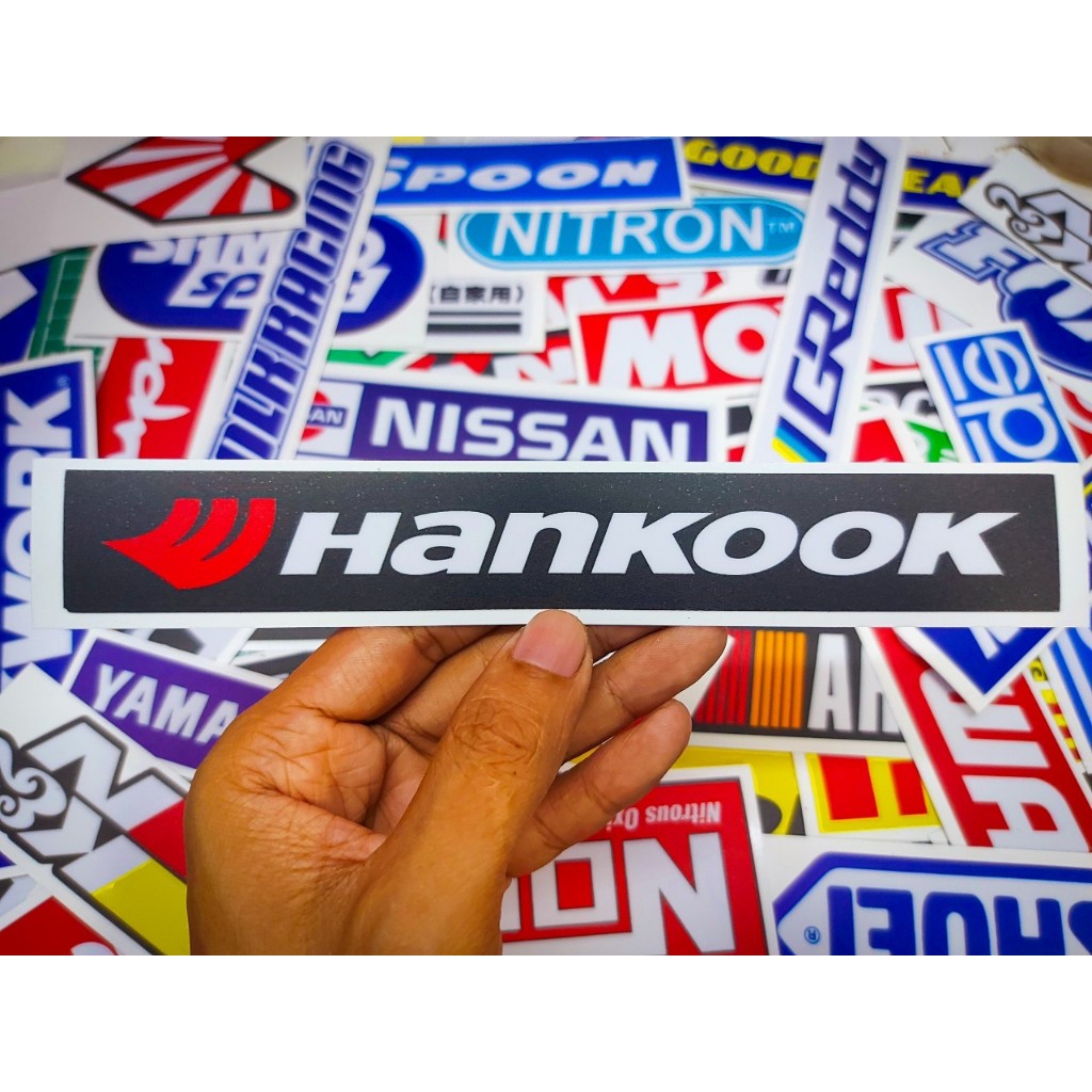 สติ๊กเกอร์ติดรถ HANKOOK เคลือบกันรอย กันน้ำ เกรด 2 ปี ขนาด 19.5x3 เซนติเมตร l HANKOOK Sticker
