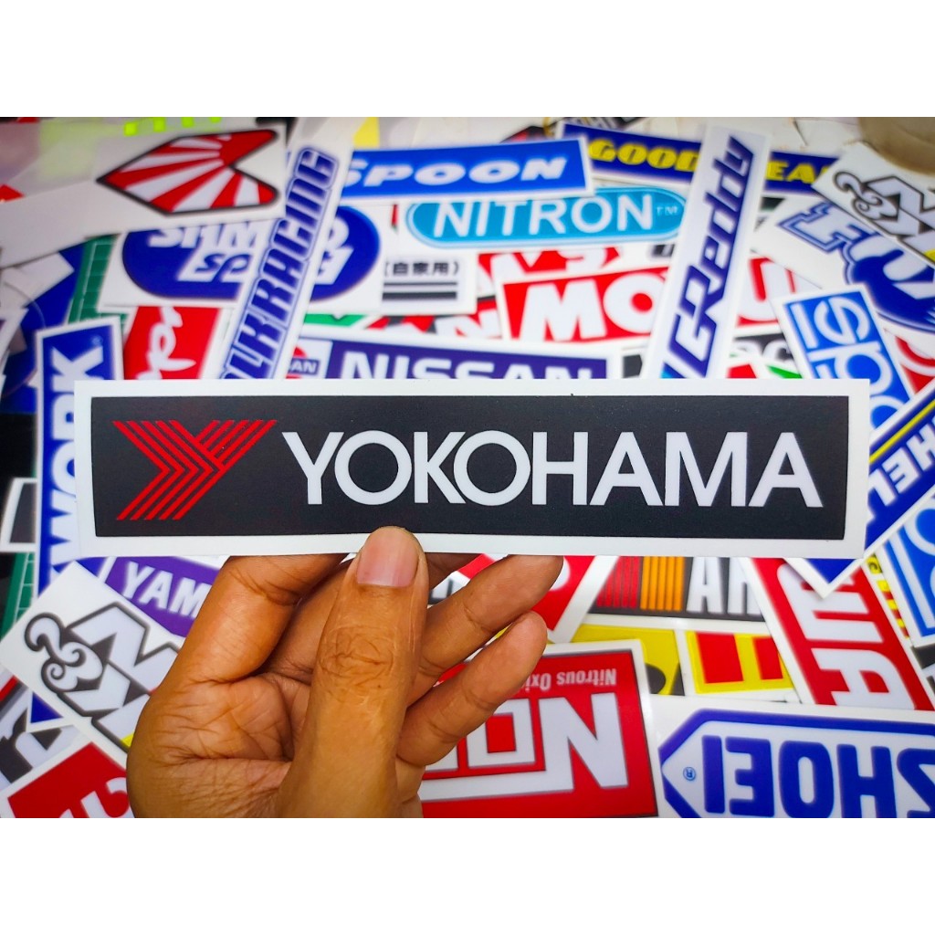 สติ๊กเกอร์ติดรถ YOKOHAMA เคลือบกันรอย กันน้ำ เกรด 2 ปี ขนาด 17x3 เซนติเมตร l YOKOHAMA Sticker
