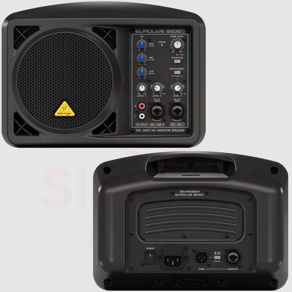 ลำโพงactiveมอนิเตอร์ BEHRINGER รุ่น B205D ตู้ลำโพงมอนิเตอร์เวที5.25นิ้ว 150วัตต์ มีแอมป์ในตัว