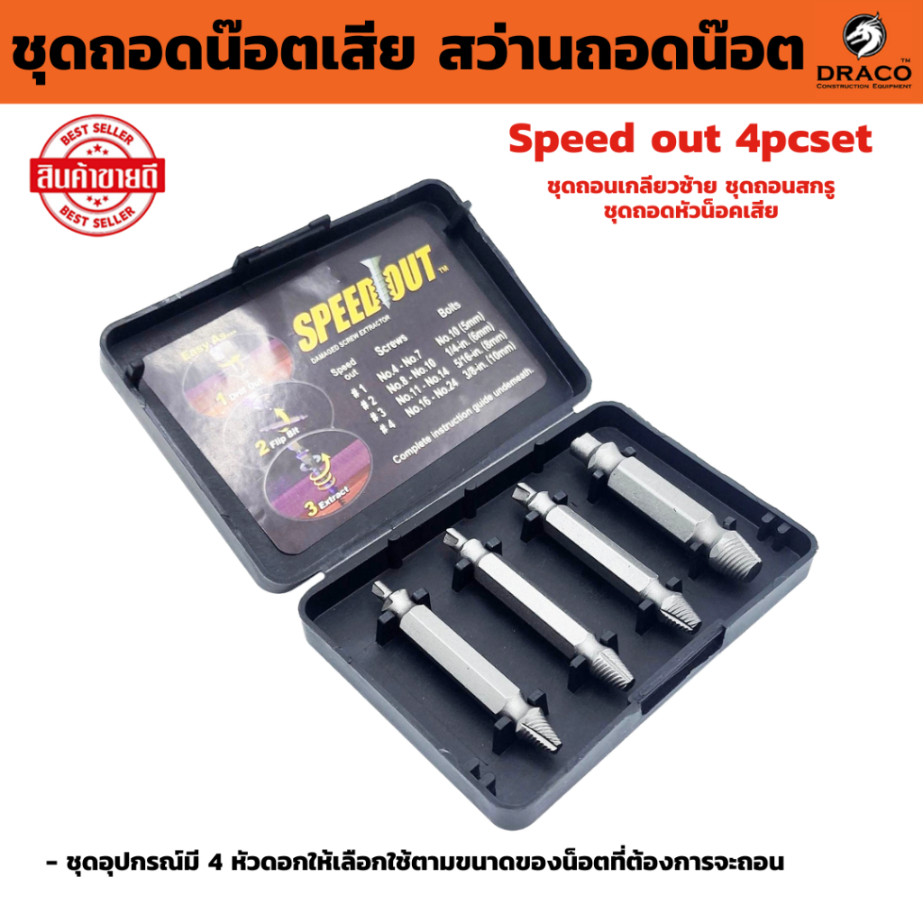 Okura ดอกถอนเกลียวซ้าย 6ตัว/ชุด ถอนเกลียว ชุดถอนเกลียวสกรู