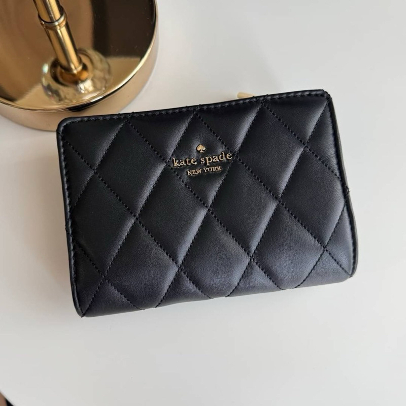 KATE SPADE ♠️ Carey Medium Compact Bifold Wallet กระเป๋าสตางค์ ใบกลาง สีดำ