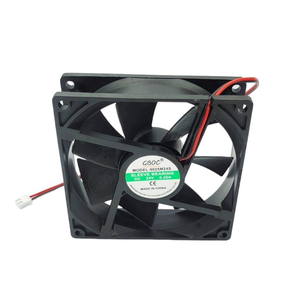 9025M24S พัดลมระบายอากาศขนาด 3.6นิ้ว 90x90x25mm. แรงดันไฟฟ้า:DC24V,กระแส:0.20A,กำลังไฟ:4.8W แถมฟรีตระแกรงเหล็ก พร้อมส่ง