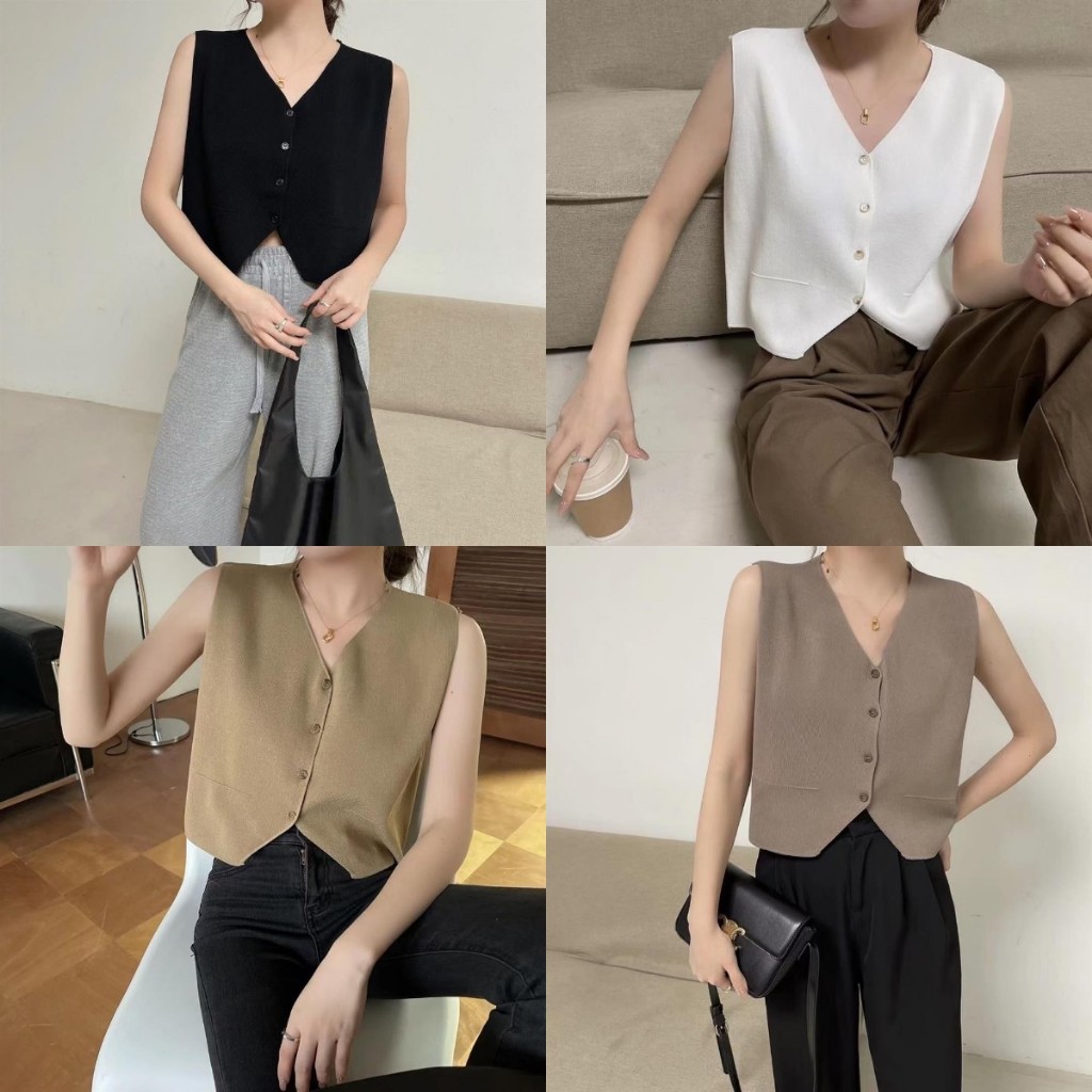 เสื้อกล้าม เสื้อแขนกุด สีพื้น เนื้อผ้านุ่มลื่นใส่สบาย #602112