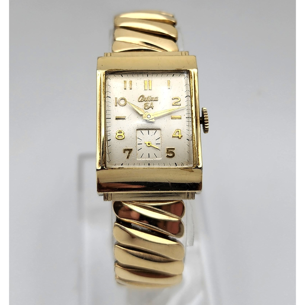 นาฬิกา CERTINA MEN'S VINTAGE 17 JEWELS SWISS 10K GOLD MECHANICAL GOLD TONE WATCH 24*32 MM (ไขลาน)#75