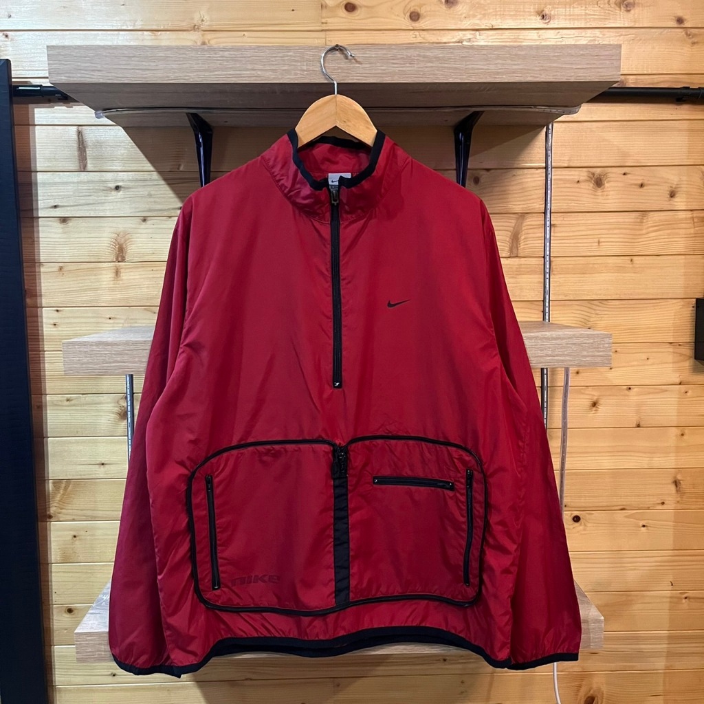 vintage nike windbreaker jacket red