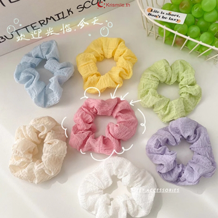 COD-ในไทย💖ยางรัดผม สีแคนดี้วงกลมลำไส้เล็ก ความยืดหยุ่นสูง น่ารักหวาน สไตล์เกาหลีเรียบง่าย สำหรับผู้หญิง-Kri