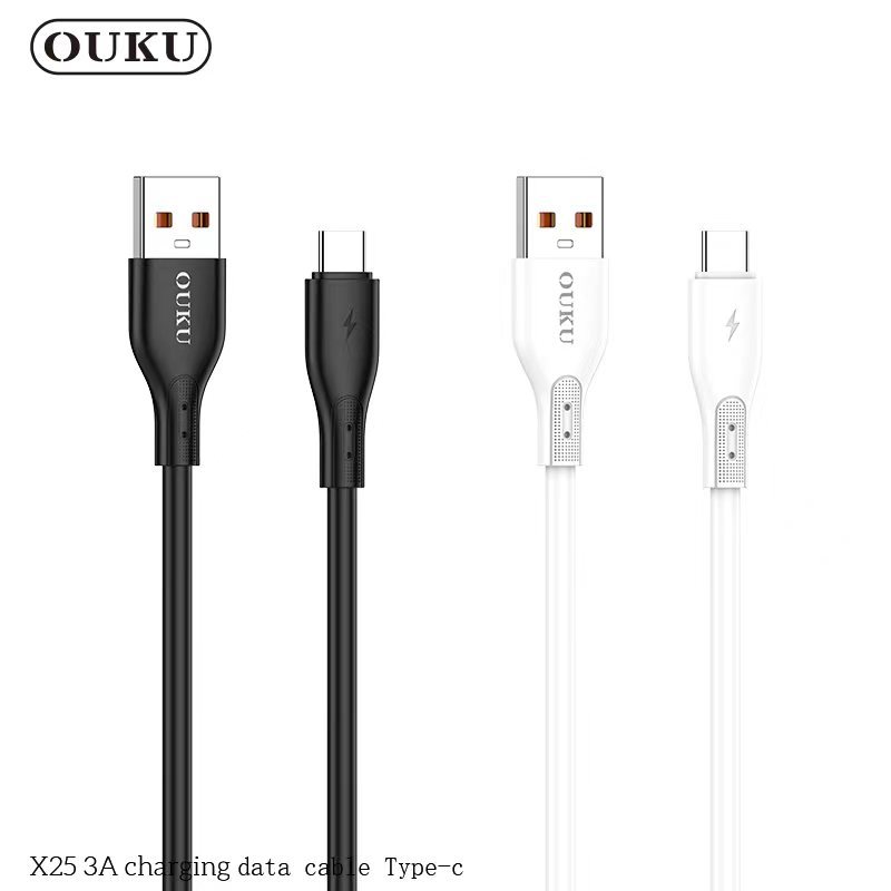 NEW! OUKU X25 3A สายชาร์จเร็ว Data Cable สายชาร์จโทรศัพท์มือถือ สำหรับ L/Micro USB/Type-C รองรับชาร์จเร็ว รับประกัน 1 ปี