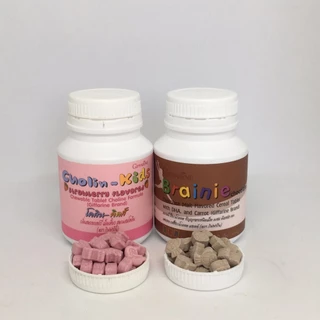 [ส่งฟรี] ชุด บำรุง สมอง จำดี กิฟฟารีน (โคลีน-คิดส์ และเบรนนี่ช็อกโกแลต ดีเอชเอ) 1 กระปุก บรรจุ100เม็ด รวม 200 เม็ด