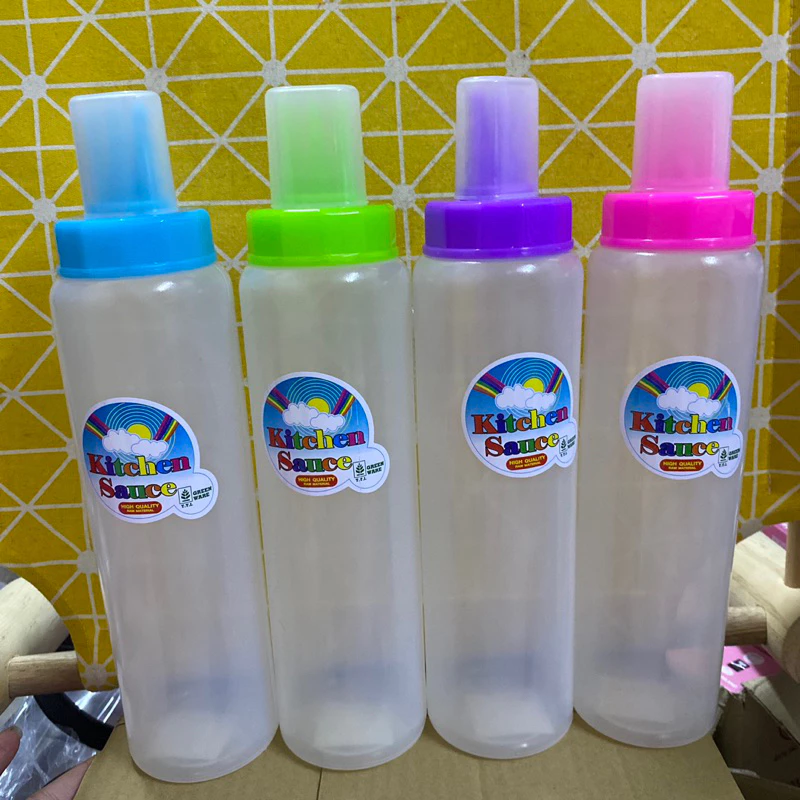 (มีราคาส่ง) ขวดซอส 3รูใหญ่ (750ml.) มีฝาปิด พลาสติกคุณภาพดี