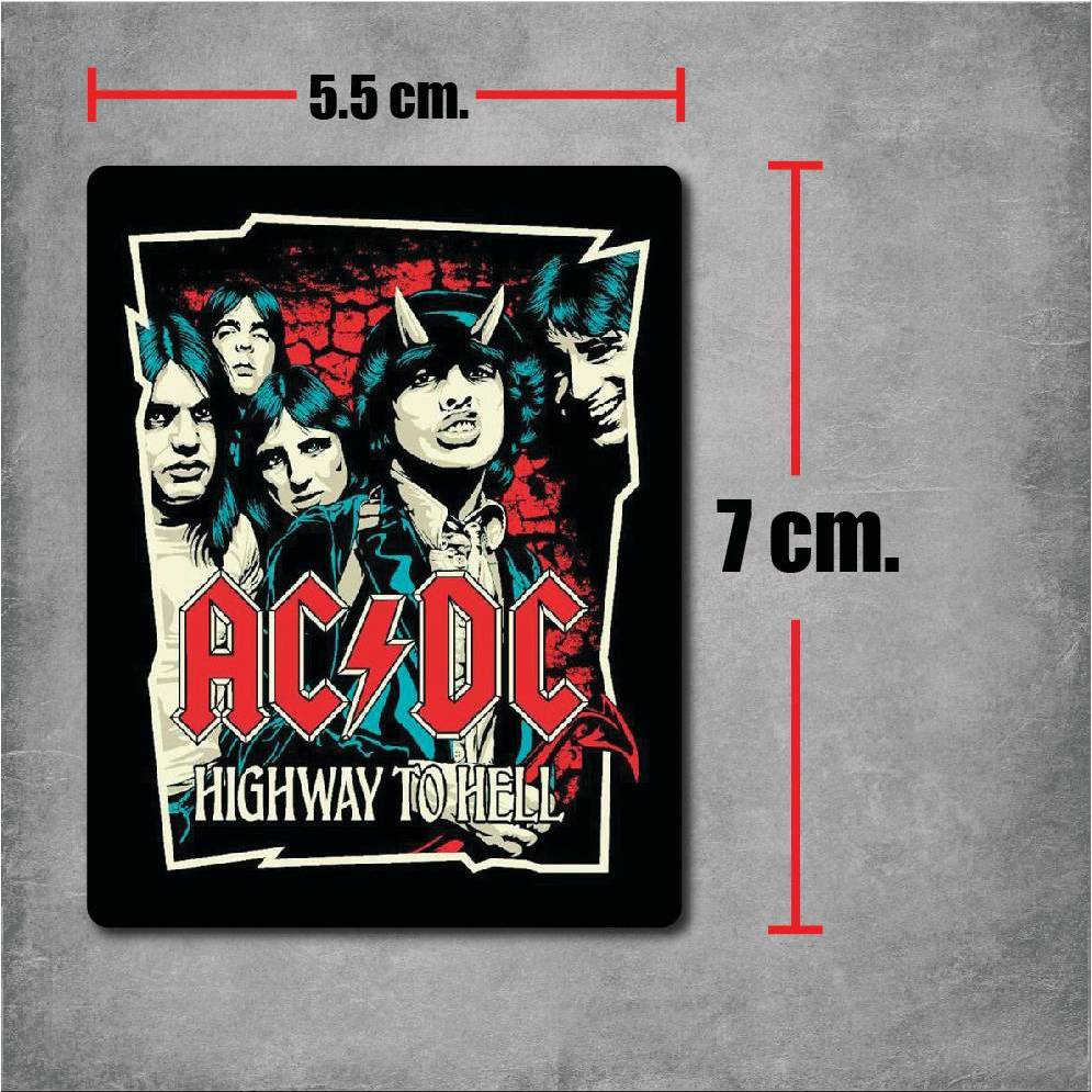 sticker pvc AC DC สติกเกอร์ วงดนตรี เอซี ดีซี งานพิมพ์ดีที่สุด OFFSET PRINTING เคลือบ UV กันแดด กันน้ำ