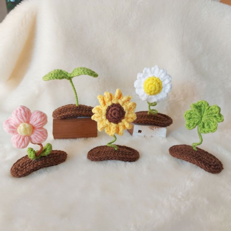 (พร้อมส่ง) กิ๊บติดผม ต้นอ่อน🌱, เดซี่🤍  ทานตะวัน🌻, โคลเวอร์🍀 , ดอกไม้ 🌸