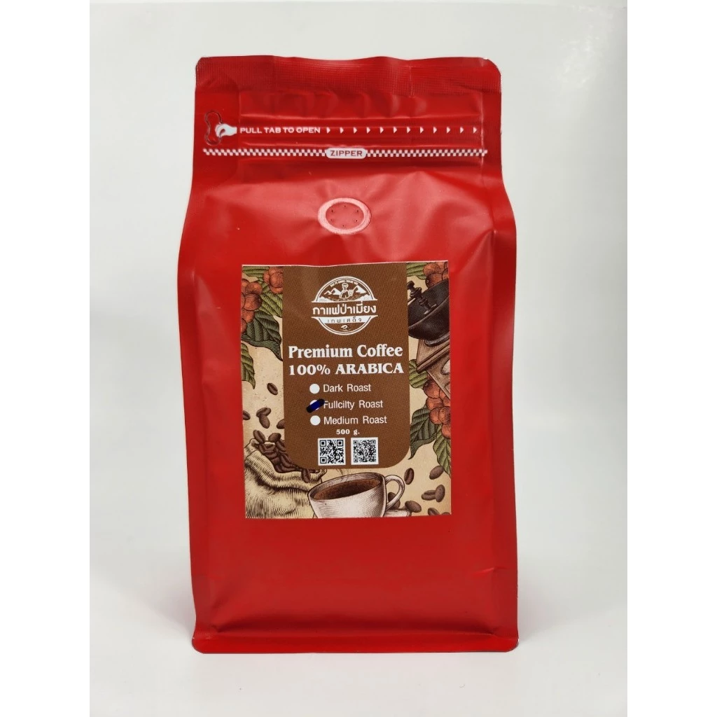 กาแฟคั่ว/คั่วกลางพรีเมี่ยม 1กิโลกรัม(แบบเมล็ดไม่บด)(Premium Coffee beans Fullcity roast) อาราบิก้าเทพสเด็จ100%