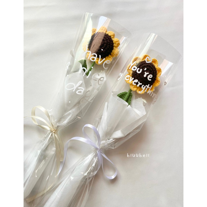ช่อดอกไม้ ทานตะวันถักไหมพรม 🌻