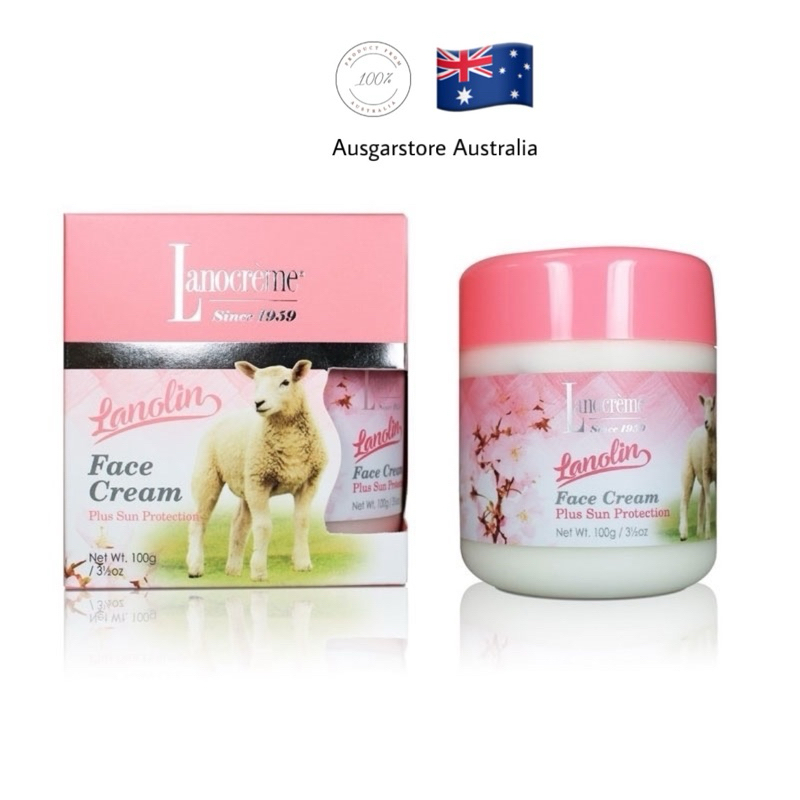 ครีมรกแกะออสเตรเลีย Lanocreme Lanolin Face Cream Plus Sun Protection 100g