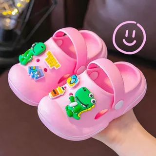 พร้อมส่งในไทย ** รองเท้ารัดส้นเด็ก รองเท้าแตะเด็กหัวโต แต่งการ์ตูนไดโนเสาร์น่ารัก รองเท้าลำลองเด็ก ยางนิ่ม มีกันลื่น