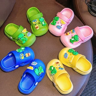 พร้อมส่งในไทย ** รองเท้ารัดส้นเด็ก รองเท้าแตะเด็กหัวโต แต่งการ์ตูนไดโนเสาร์น่ารัก รองเท้าลำลองเด็ก ยางนิ่ม มีกันลื่น