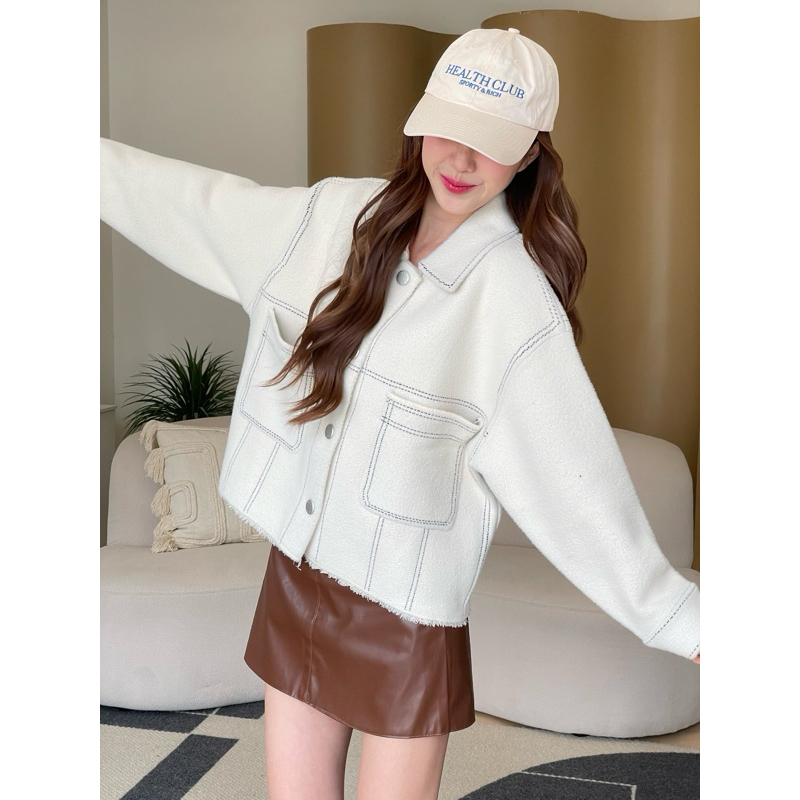 (สินค้าพร้อมส่ง)House of Rosie - HR Jacket เสื้อกันหนาวแจ็คเก็ต ขนนุ่ม