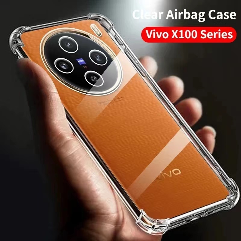 X100 5G(พร้อมส่งในไทย)เคสTPUใสกันกระแทกแบบคลุมกล้องVivo X100/Vivo X100 Proตรงรุ่น