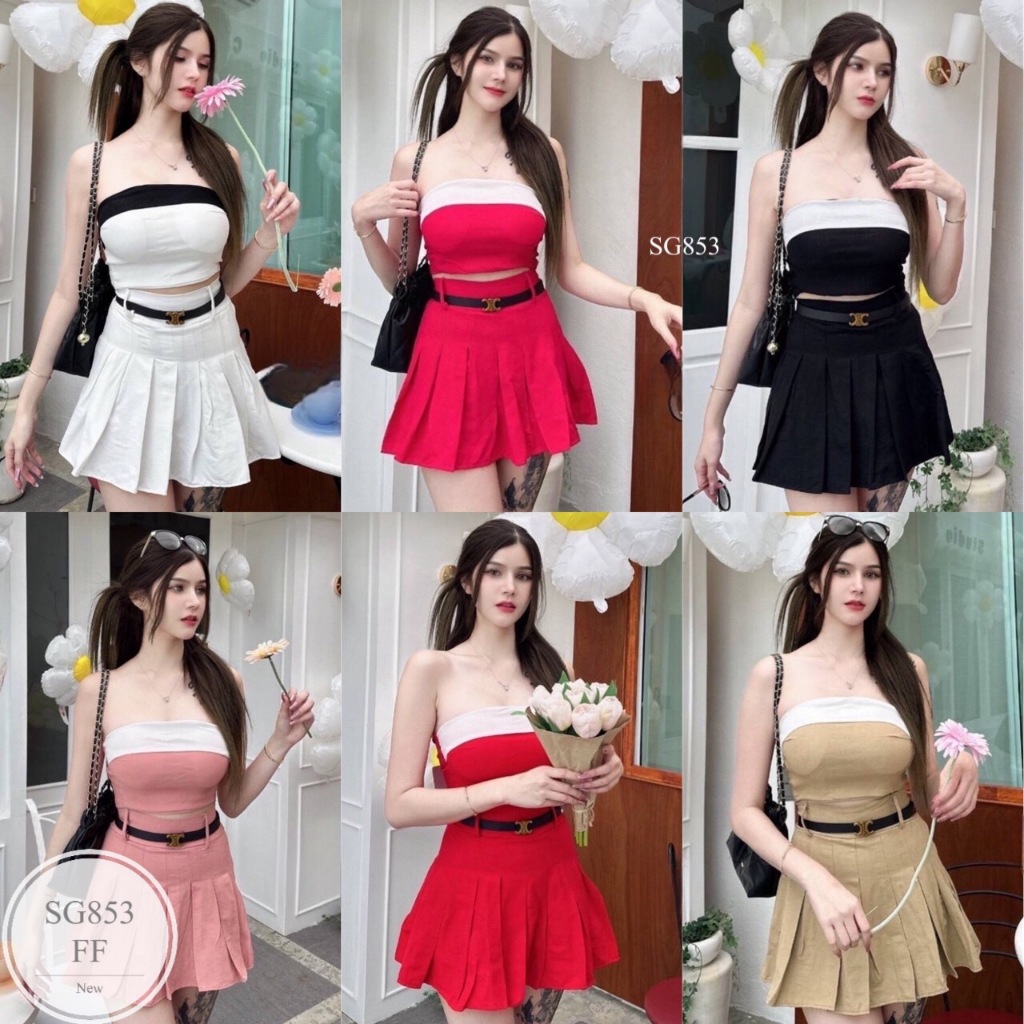 ML853  เซ็ทเริ่ดหรูผู้ดีมากคร่าาาใส่แล้วน่ารักละมุน ผู้เห็นยังต้องเหลียวหลังกับ เซ็ทนี้  คะแนน10เต็ม