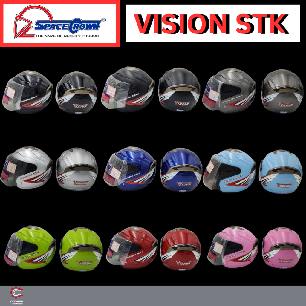 หมวกกันน็อค SpaceCrown รุ่น VISION STK หน้าชา(หมวกเต็มใบ)