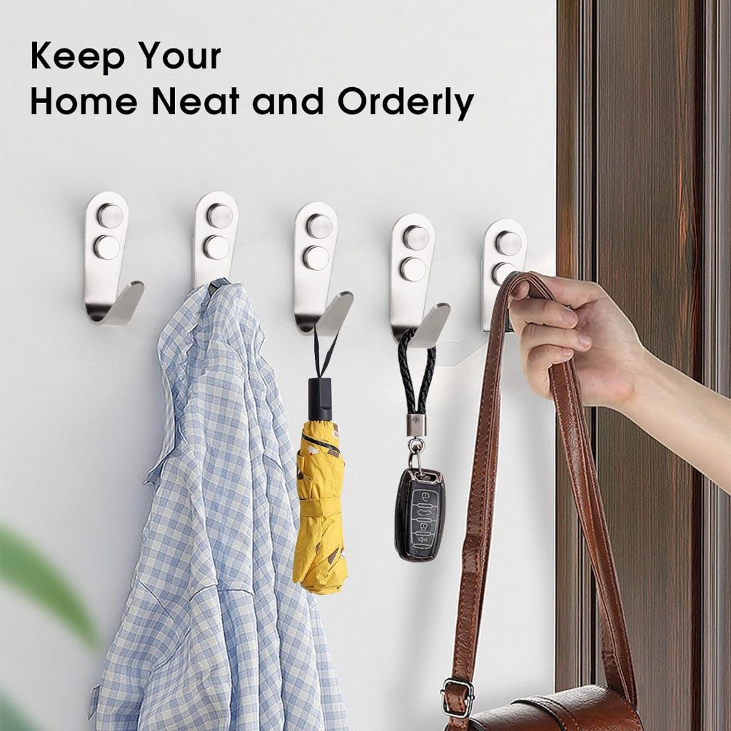 ตะขอติดผนัง ตะขอ สแตนเลส ตะขอแปะผนัง ตะขอเดี่ยว ตะขอคู่ ตะขอยึดติดอเนกประสงค์ เหมาะสำหรับแขวนเสื้อผ้าและเครื่องครัว - รูปที่ 4