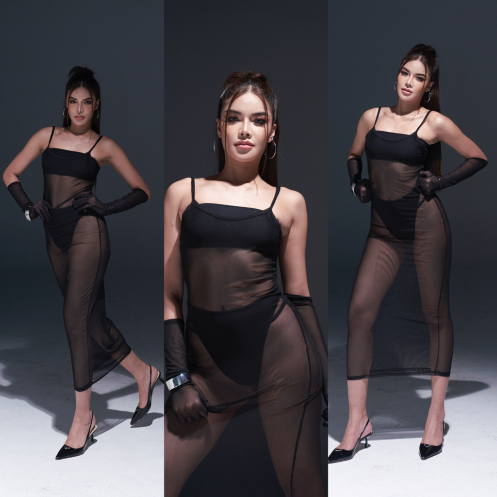 Atipashop - SO HOT C2 DRESS เดรสสายเดี่ยว ซีทรู