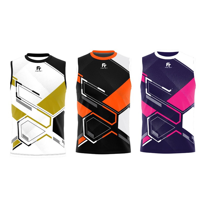 เสื้อแบดมินตัน (แขนกุด) FELET รุ่น SL1502B