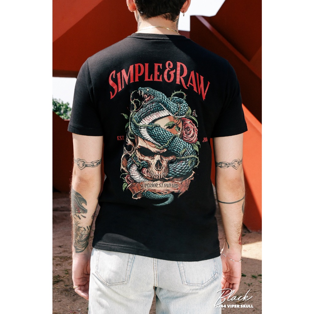 Simple&Raw - เสื้อยืด TS744 Viper Skull