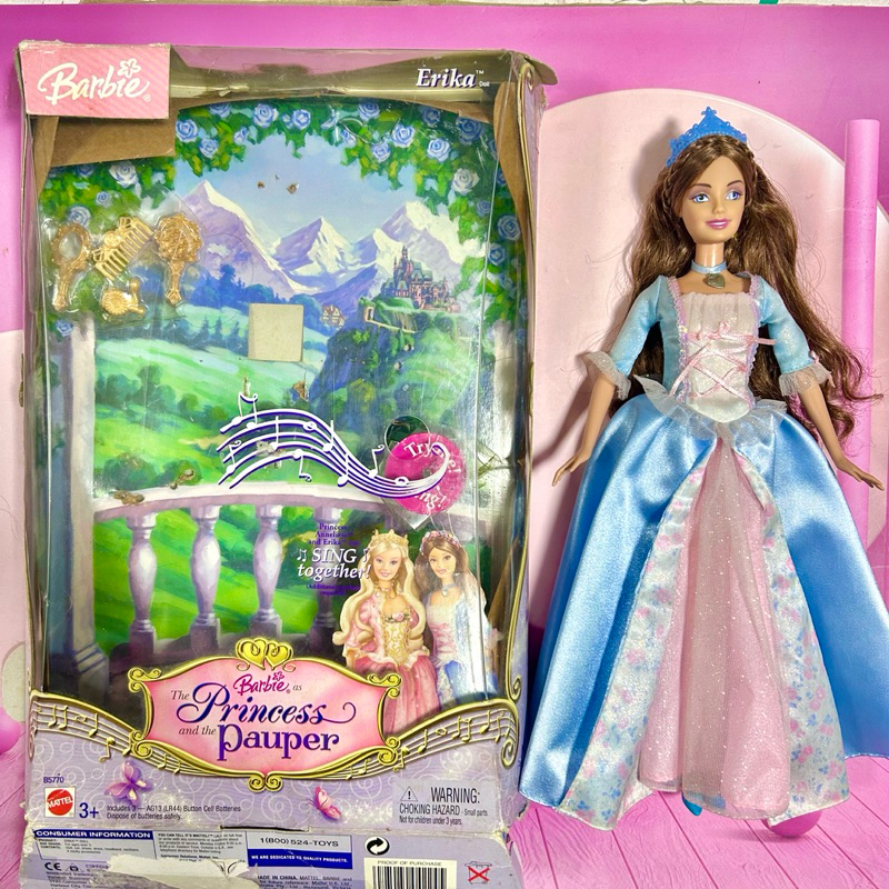 🎀 ตุ๊กตาบาร์บี้แท้เจ้าหญิงเอริก้า Erika Barbie doll  ใหม่ สวย สภาพดี Princess and the pauper ของเล่น