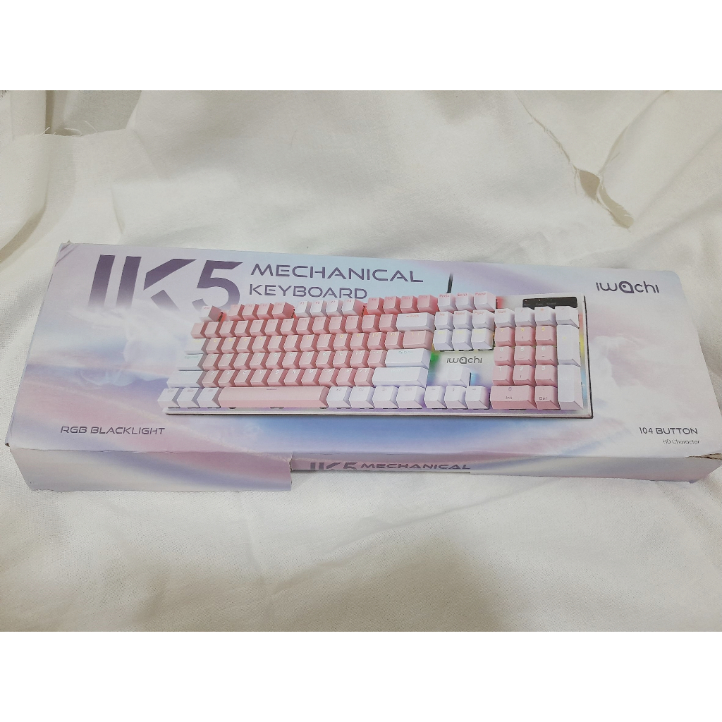 [มือสอง] IWACHI IK5 ไฟ RGB Mechanical Keyboard Blue Switch - ตัวสี White