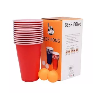 BEER PONG Game แก้วพลาสติกและลูกปิงปอง