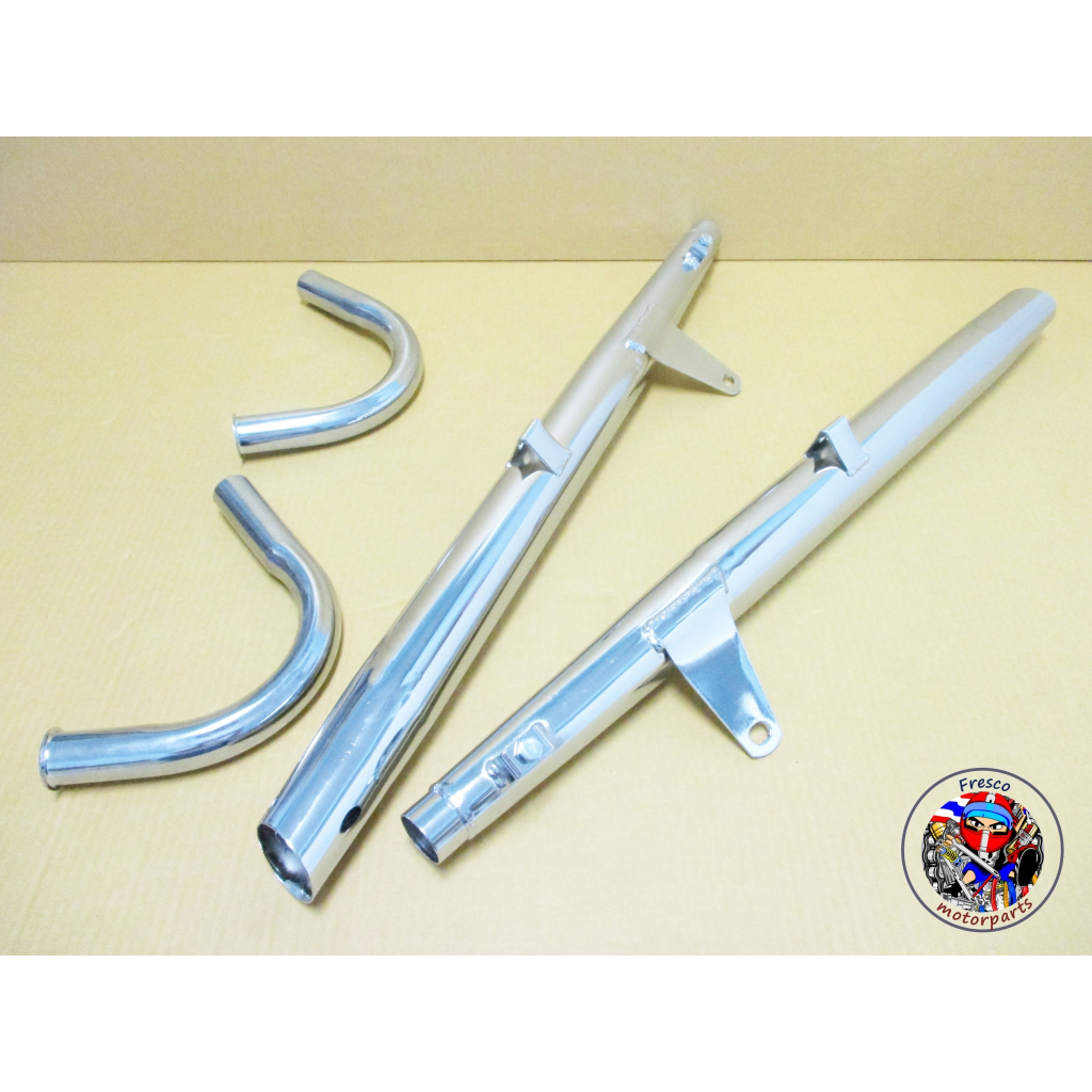 ท่อ-คอท่อ(ไม่มีตะเข็บ) SUZUKI K125 Exhaust+Header Pipe Set “Chrome”