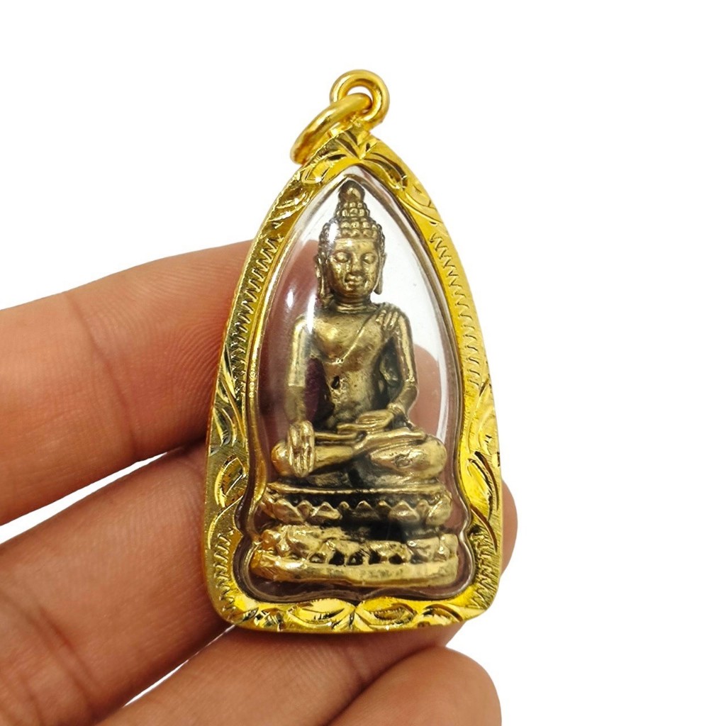 จี้พระ พระไพรีพินาศ พุทธคุณ ขจัดมาร เนื้อทองเหลือง เลี่ยมกรอบทองไมครอนอย่างดี