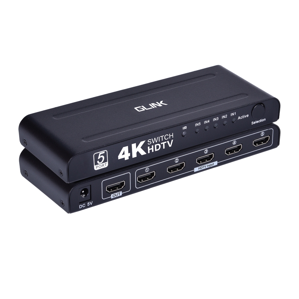 Glink GL-045 HDTV Switch 5 in 1 Out 4K 30Hz อุปกรณ์สลับสัญญาณภาพ 5 HDMI ออก 1จอภาพ