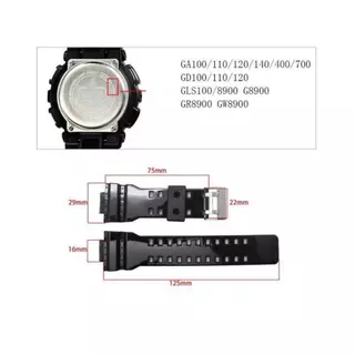 สายนาฬิกา Casio G-Shock GA-100/110/140/200/400/700 800 GD-100/110/120ผู้ชายอะไหล่สีดำสายนาฬิกา