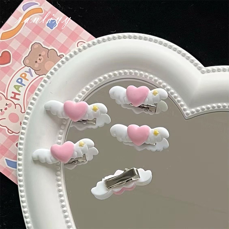 ส่งเร็ว 1บาทกิ๊บติดผมการ์ตูนรูปปีกนางฟ้าหัวใจสีชมพูน่ารักสไตล์เกาหลีแฟชั่นหวานหน้าม้าเครื่องประดับผมเด็กผู้หญิง-Ranliyy