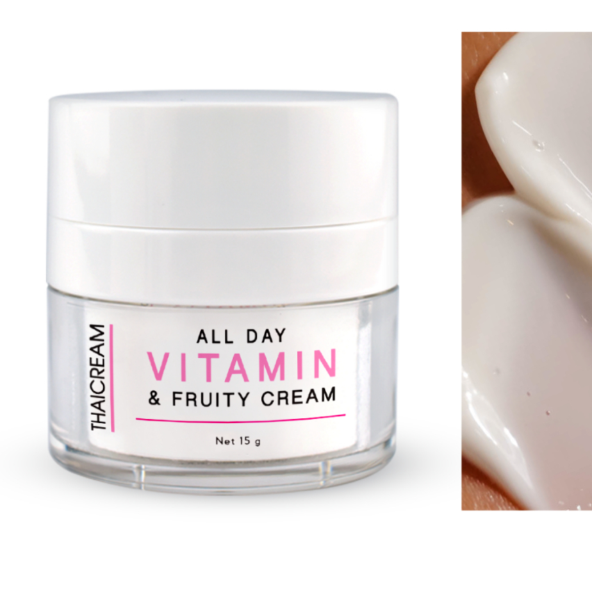ครีมทาหน้า สูตรนมผึ้ง ไนอะซินาไมด์ ครีมบำรุงหน้า ครีมหน้าใส ไทยครีม Thaicream All Day Vitamin & Fruity Cream 15g