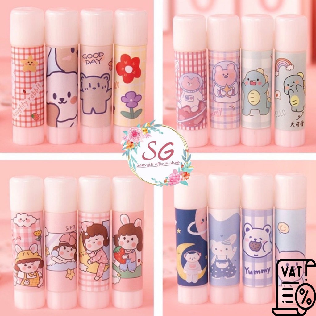 （M541）กาวแท่งลายการ์ตูนน่ารัก เหมาะสําหรับนักเรียน ใช้ในสำนักงาน กาวแท่งวัสดุปลอดภัยไร้สารพิษ
