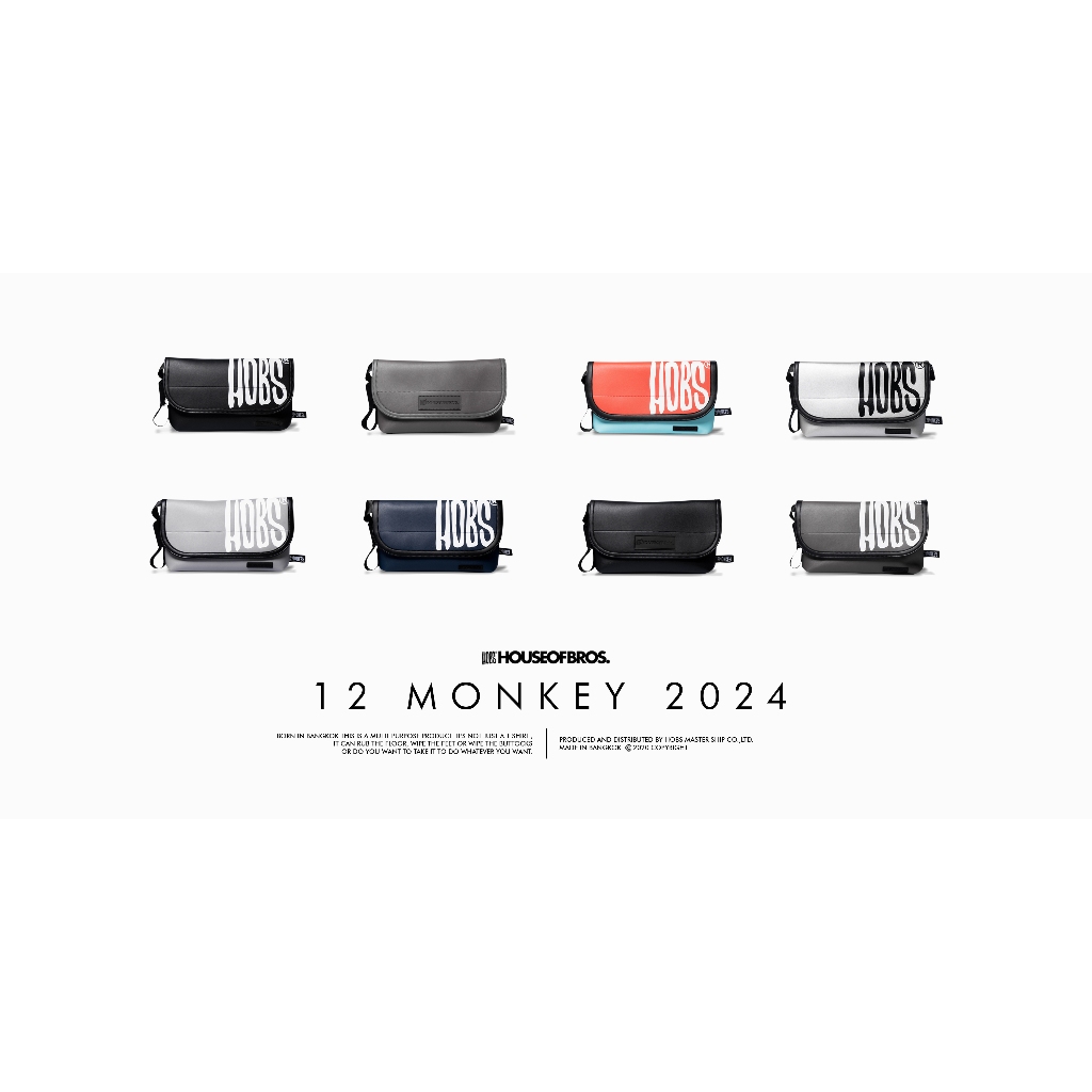 Hobs® กระเป๋าสะพายข้าง 12Monkey 2024 | Crazy 12Monkey | Do not play 12 Monkey