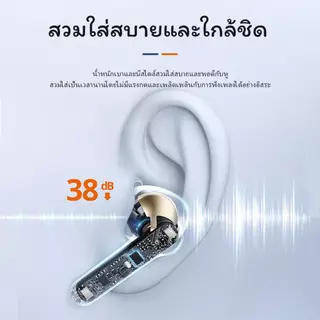 TWS HK-6 หูฟังไร้สาย บลูทูธ 5.3 จอแสดงผล LED พร้อมเคสชาร์จไร้สาย ควบคุมแบบสัมผัส ไมโครโฟนในตัว สีคริสตัลใส หูฟังกีฬา