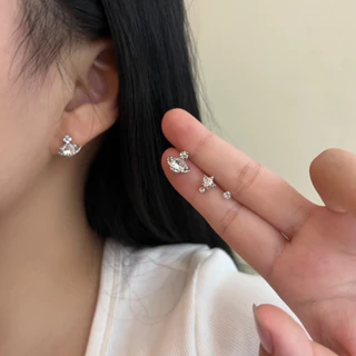 earika.earrings - milky way set เซ็ตต่างหูแป้นทับธีมดาวอวกาศ ก้านเงินแท้ชุบทองคำขาว เหมาะสำหรับคนแพ้ง่าย