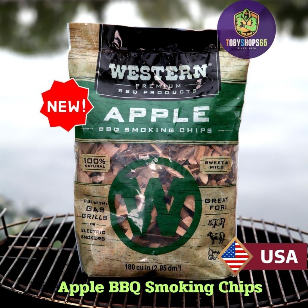 Western Apple BBQ Wood Smoking Chunks Chips 1.54lbs/0.7kg - ไม้รมควัน ก้อนไม้หอมรมควัน เวสเทิร์น กลิ
