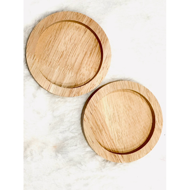 ที่รองแก้ว ฐานรองพร๊อพถ่ายรูป ไม้ยางพารา ทรงกลม ไม่เคลือบ ไม่ขัดกระดาษทราย สามารถนำไปต่อยอด ทำงานDIYได้ - รูปที่ 3