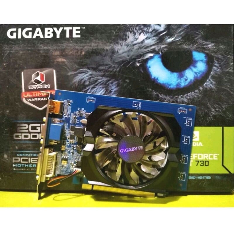 การ์ดจอ GIGABYTE รุ่น Nvidia GeForce GT 730 2GB DDR3  (no box) สินค้ามือสอง ไม่มีกล่อง