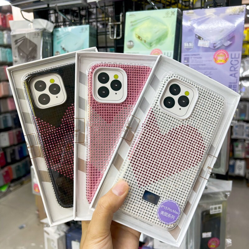 Meephone เคสโทรศัพท์มือถือ กันกระแทก ประดับเพชร เคสเพชรคริสตัล สำหรับ iPhone 15 15Pro 15Promax