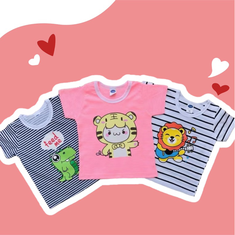 *แพ็ค3ตัว* เสื้อสกรีนแขนสั้นเด็กผู้ชาย 1,2,3ขวบ เสื้อแขนสั้น